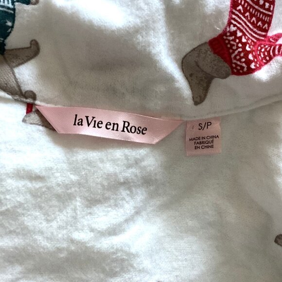 La Vie en Rose Women's Dachshund Print Flannel Cotton PJ Pajamas Set Warm Cozy - Picture 5 of 10